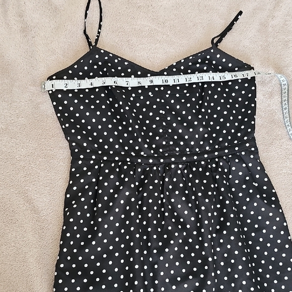 J. Crew Black and White Polka Dot Mini Dress Size 10 - Picture 6 of 9